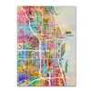 Trademark Fine Art Michael Tompsett 'Chicago City Street Map II' Canvas Art, 14x19 MT0856-C1419GG